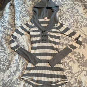 Gray and white stripped sweater